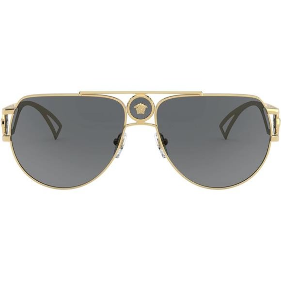 Versace UNISEX Gold Metal Aviator Sunglasses Grey Lens main image 2